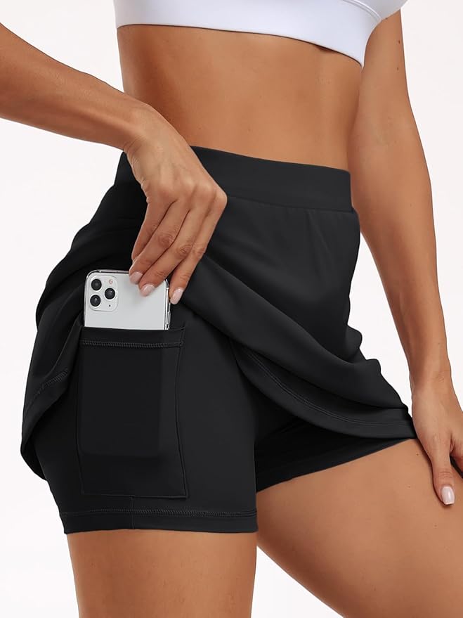 AUTOMET Women's Mini Tennis Skirt with Shorts Underneath 2026 Athletic Workout Cute Golf Skorts Trendy Summer Gym Clothes