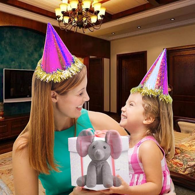 Talking Elephant, Interactive Stuffed Plush Animal Talking Toy Cute Sound Effects with Repeats Your Said Voice, Best Buddy for Kids Gift Age 3+