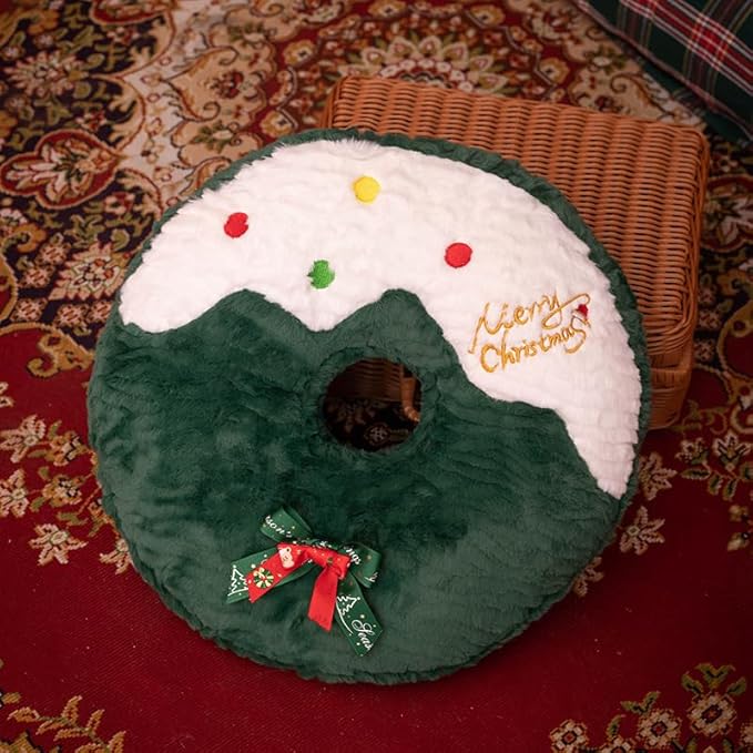 Christmas Plush Christmas Decorations Throw Pillow (16-18 Inch) - Super Soft Stuffed Animal Plush, Fluffy Holiday Decor, Couch Bed Pillow Gift (Christmas Wreath)