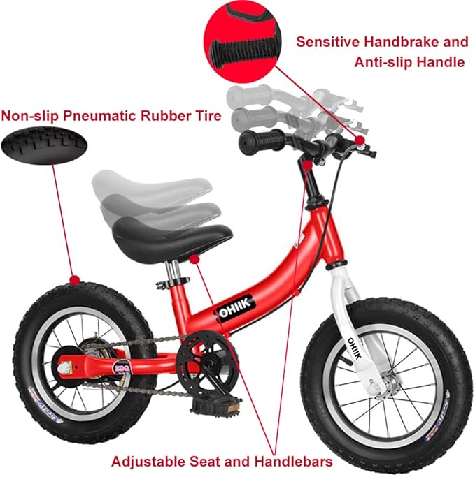 Balance Bike 2 in 1 for Kids 2 3 4 5 6 7 Years Old,Balance to Pedals Bike,12 14 16 inch Kids Bike,with Pedal kit,Training Wheels,Brakes
