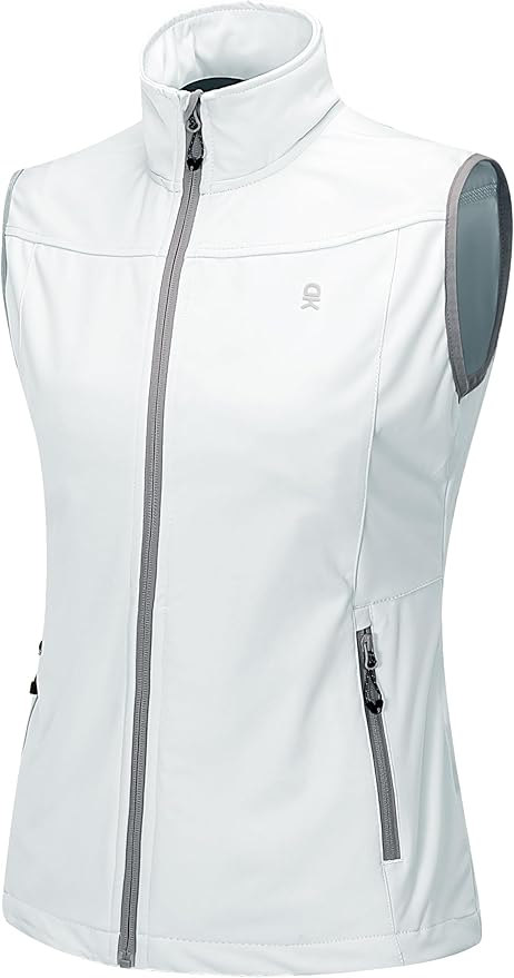 Little Donkey Andy Women's Lightweight Softshell Vest, Windproof Sleeveless Jacket for Running Hiking Travel