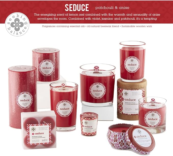 Root Candles Seeking Balance Wood Wick Spa Candle Aromatherapy Candles, 12-Ounce, Seduce: Patchouli & Anise