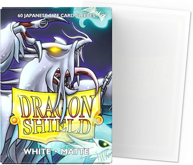 Dragon Shield | Japanese Size Card Matte Sleeves | 60 CT - Smooth & Tough Premium TCG Sleeves - Compatible with Yu-Gi-Oh, Naruto, Cardfight & Vanguard | White