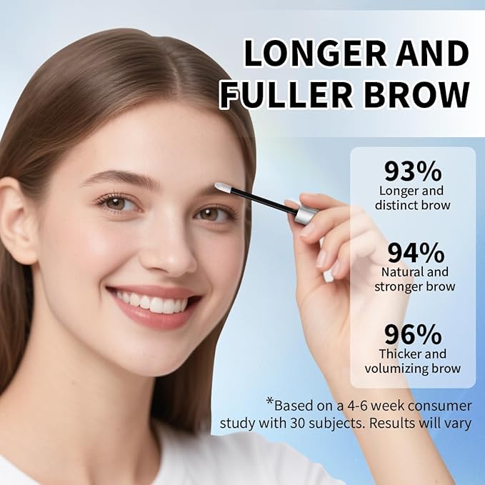 Natural Eyebrow Growth Serum To Grow Brows for Women, Fuller, Thicker, Longer Brows, 3ML Plant Extracts Enhancer, Visible Growth in 4 Weeks, Vegan & Cruelty-Free