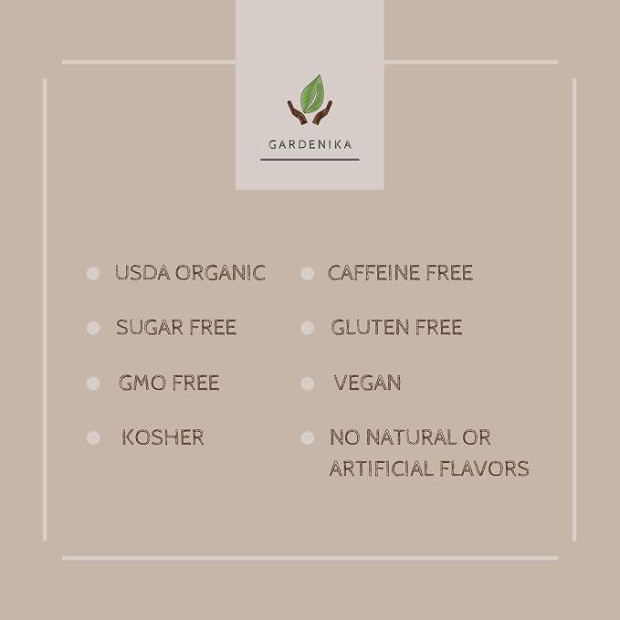 Gardenika Organic Loose Leaf Tea Sampler - Herbal Caffeine-Free Set - Ayurvedic Blend, KSA Kosher, No Natural or Artificial Flavors (5 Pack)