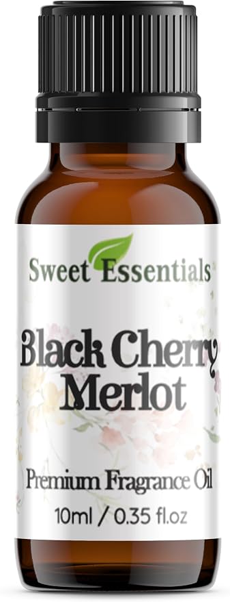 Black Cherry Merlot, 10ml (0.35fl oz) Premium Fragrance Oil, Aromatherapy, Diffuser, Crafts, Soap, Home Scents, Bath & Body, DIY Parfum and Much More. Versatile & Long-Lasting by Sweet Essentials