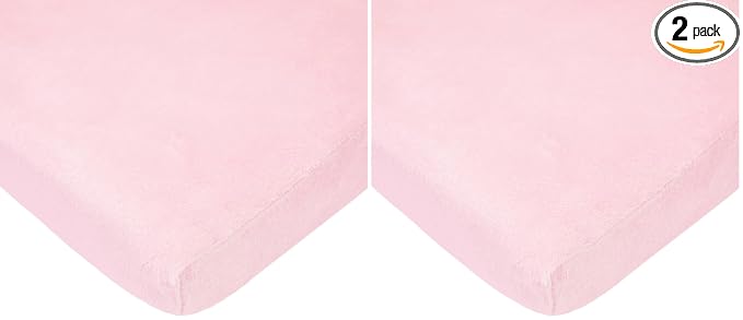 American Baby Company Heavenly Soft Chenille Fitted Pack N Play Playard Sheet 27" x 39", Warm and Cozy Chenille Pack and Play Sheet, Pink, for Boys and Girls, Fits Most Mini Crib Mattresses