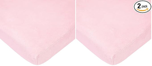 American Baby Company Heavenly Soft Chenille Fitted Pack N Play Playard Sheet 27" x 39", Warm and Cozy Chenille Pack and Play Sheet, Pink, for Boys and Girls, Fits Most Mini Crib Mattresses