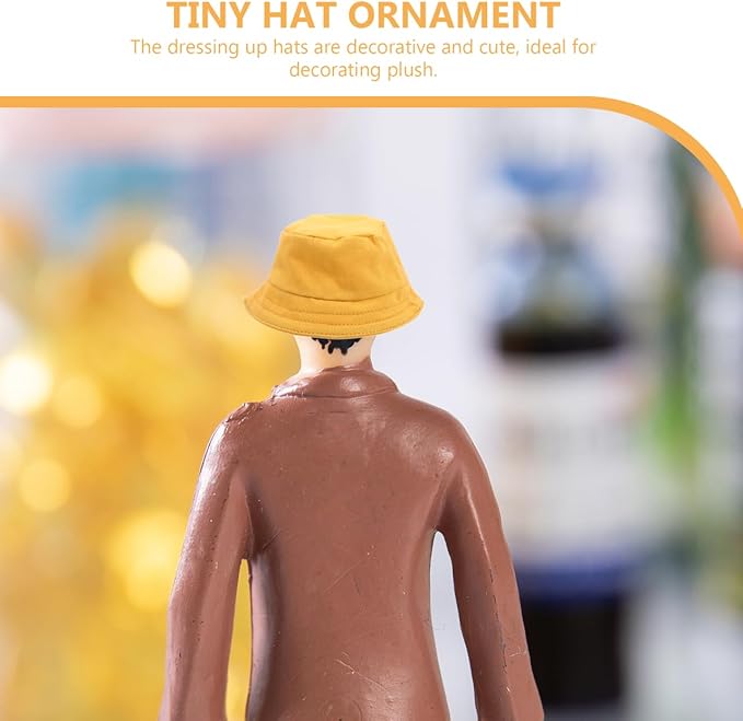 Toyvian Doll Bucket Hat Decorative Miniature Hats Mini Doll Craft Tiny s Replaceable s Decors Tiny for s Miniature for Party for s