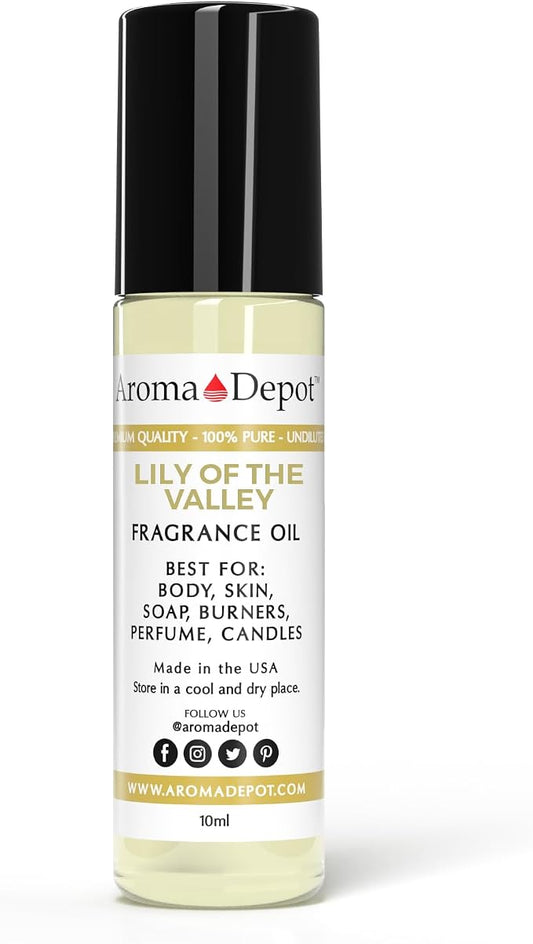 Aroma Depot 10ml. Lily of the Valley Perfume/Body Oil Our Interpretation, Premium Quality Uncut Fragrance Oil Soap, Candle Making & Incense