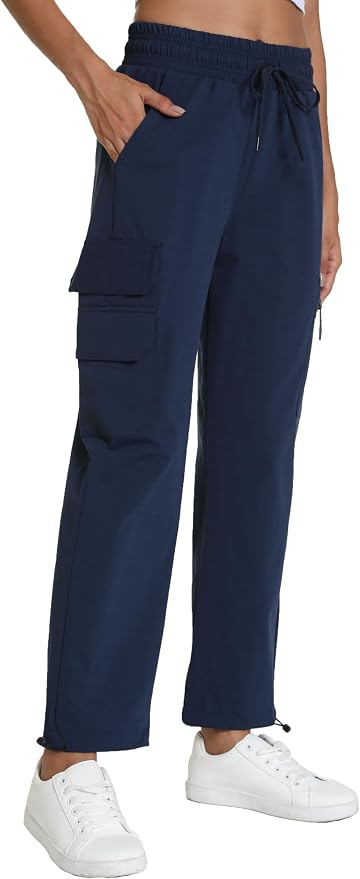 Rrosseyz Women's Hiking Pants with Pockets - Lightweight Water Resistant Joggers Cargo Pants for Casual Travel Golf Outdoor