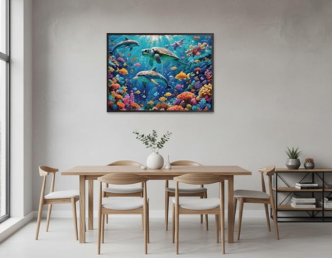 1000 Pieces Jigsaw Puzzles for Adults, Seaside Series - Calming Ocean View Art, Relaxing Stress Relief Game, Large 28" x 20", Great Gift for Summer & Home Decor（Ocean Symphony）