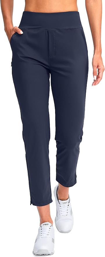 YYV Women's Golf Pants High Waist Stretch Ankle Pants with Pockets | Work Ankle Pants, Dress Pants with 4 Pockets, For Yoga Business Travel Casual
