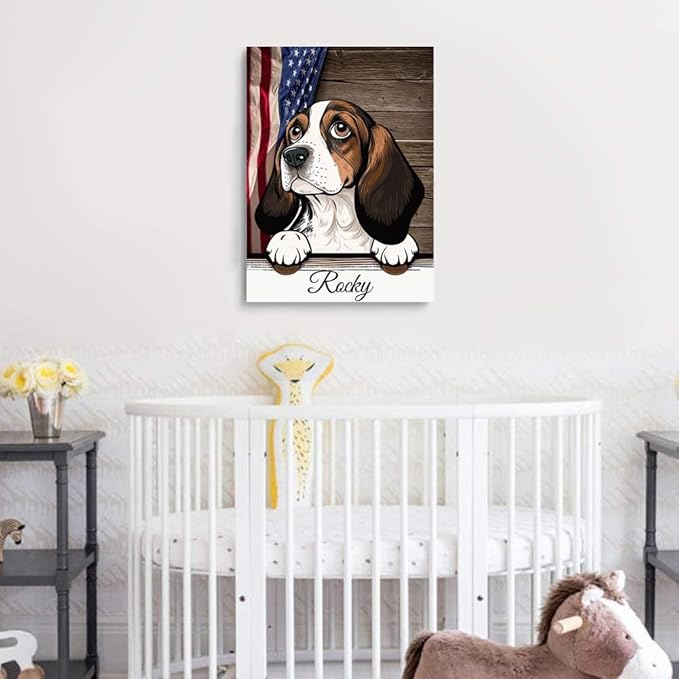 Custom Wooden Jigsaw Puzzles with Your Dog's Name on Beagle Art Print - 300 500 1000PCS Puzzles Game and Home Wall Decor