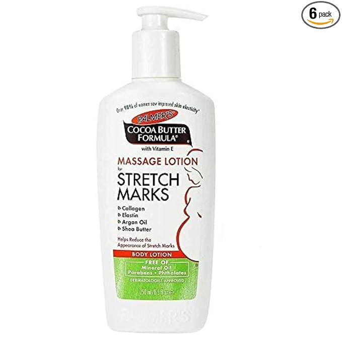 Palmer's Cocoa Butter Formula Massage Lotion For Stretch Marks with Vitamin E, Collagen and Elastin, and Shea Butter, 8.5-Ounce Bottles (Pack of 6)