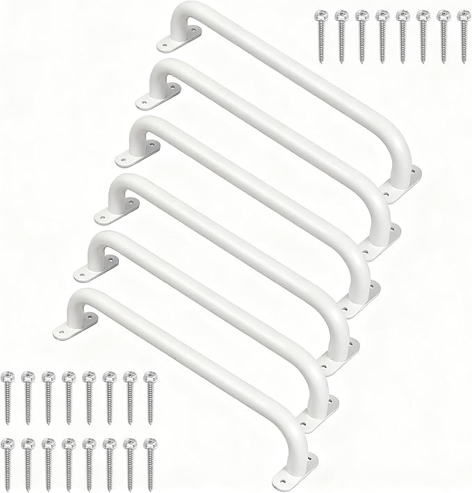 17 Inch Metal Safety Handles for Outdoor Playground Accessories Set of 6 - Playset Handles, Swing Sets Attachment Grab Bars, Kids Hand Grips Monkey Bar for Playhouse, Treehouse, Jungle Gym