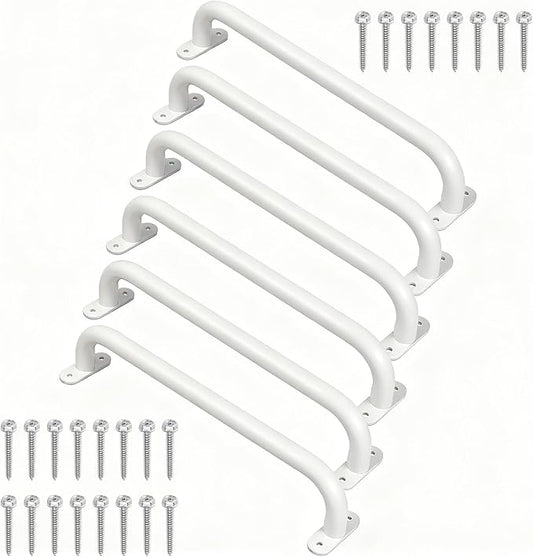 17 Inch Metal Safety Handles for Outdoor Playground Accessories Set of 6 - Playset Handles, Swing Sets Attachment Grab Bars, Kids Hand Grips Monkey Bar for Playhouse, Treehouse, Jungle Gym