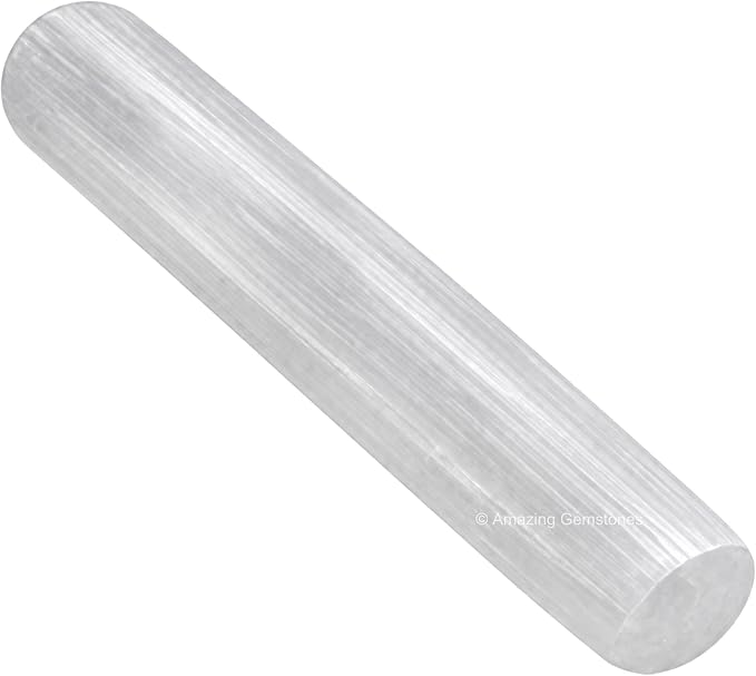 Amazing Gemstone Selenite Crystal Wand Massage Stick - Pelvic Wand Gua Sha for Adults - Crystals and Healing Stones Massage Wands for Adults Gifts (Smooth)