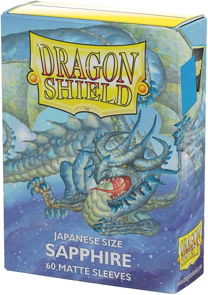 Dragon Shield | Japanese Size Card Matte Sleeves | 60 CT - Smooth & Tough Premium TCG Sleeves - Compatible with Yu-Gi-Oh, Naruto, Cardfight & Vanguard | Sapphire