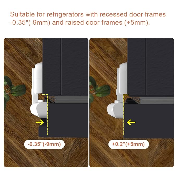 EUDEMON 1 Pack Updated Child Proof Refrigerator/Fridge/Freezer Door Lock Apply to Max 1"(25mm) Sealing Strip for Toddlers and Kids, no Tools Need or Drill (White)