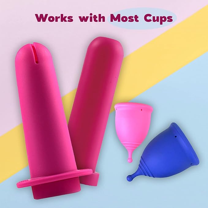 SHORDY Menstrual Cup Applicator & Lube Set - Easy Insertion Tool (Pink) | Works with Most Cups, Reusable Copa menstrual Aplicador, Includes lubricant, Easy-to-use cup tool