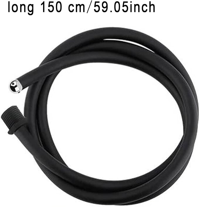 Silicone Nozzle Enema ASilicone Nozzle Enema Attachment Reusable Douche Black Hose Nozzle (59.05 in)