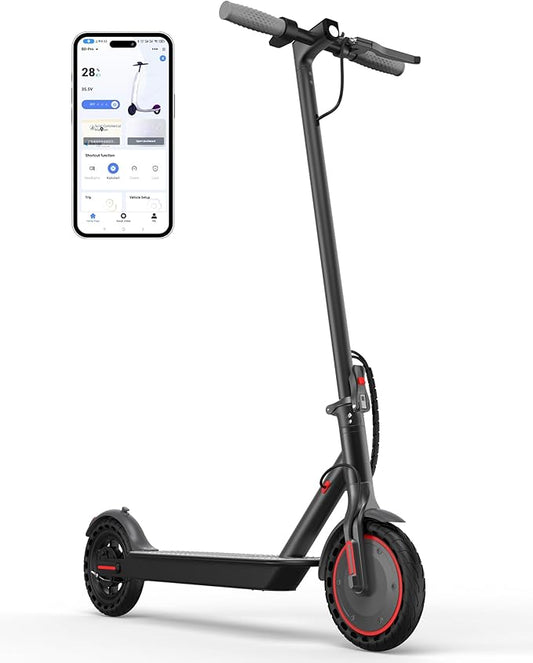 NAVIC Electric Scooter with Dual Suspension/Braking, 350W/500W Motor, 19/22 Mph,Max 22/25/27/49Miles Range, Foldable E Scooter for Adults with App