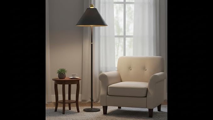 Aspen Creative 32203A Hardback Empire Spider Lamp Shade in Grey & Black, 6" Top x 19" Bottom x 12" Slant Height