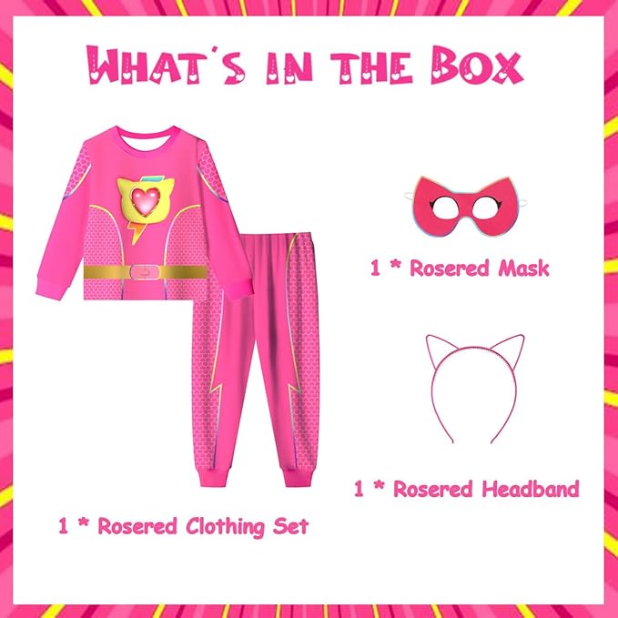 ACoiay Kids Kitties Daily Outfit with Mask and Headband for 2-8 Years