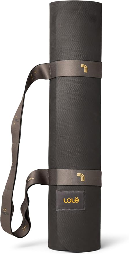 Lolë Pose Yoga Mat for Women with Strap Carrier – Non-Slip 5mm Thick