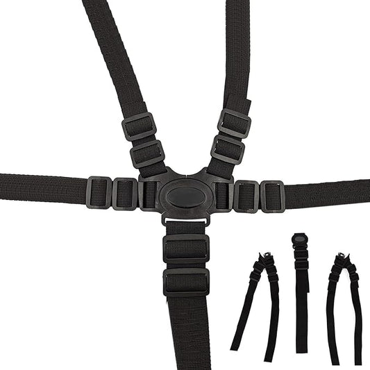 5 Point Seat Belt Safety Strap Belt for Stroller Pushchair Pram Buggy Safe Protection, Adjustable High Chair Baby Straps, Safety Strap Belt