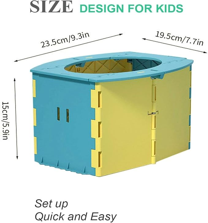 VUFVOID Travel Potty for Kids, Reusable Portable Folding Potty for Toddler, Travel Foldable Toilet for Travel Outdoor Camping, Toddler Potty Seat for Baby Training (Yellow)