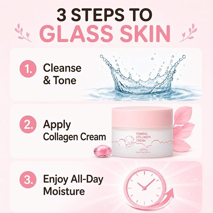 esfolio made in Korea Collagen Nourishing Cream 2.82 Oz, Daily Facial Moisturizer with Collagen, Lightweight Face Cream for Soft and Comfortable Skin, Fast Absorbing Korean Skincare