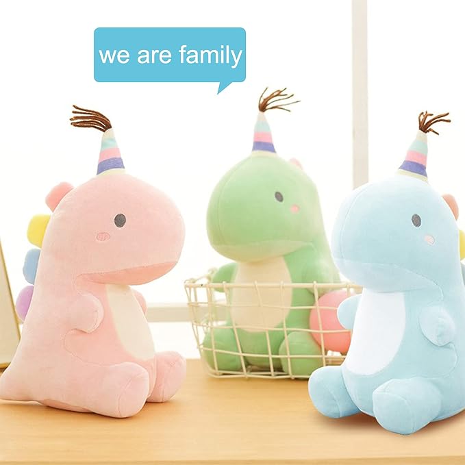 Stuffed Animal Plush Toys, Cute Dinosaur Toy, Soft Dino Plushies for Kids Plush Doll Gifts for Boys Girls (Pink, 13.8 Inch)