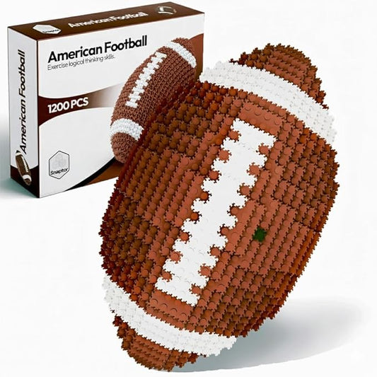 Football 3D Building Block Set - Educational Toy - Perfect for Ages 14 15 16 Years and Above - 11 x 6.7 in - Challenging, Creative Fun and Skill-Building - 3D Instruction (1200PCS)