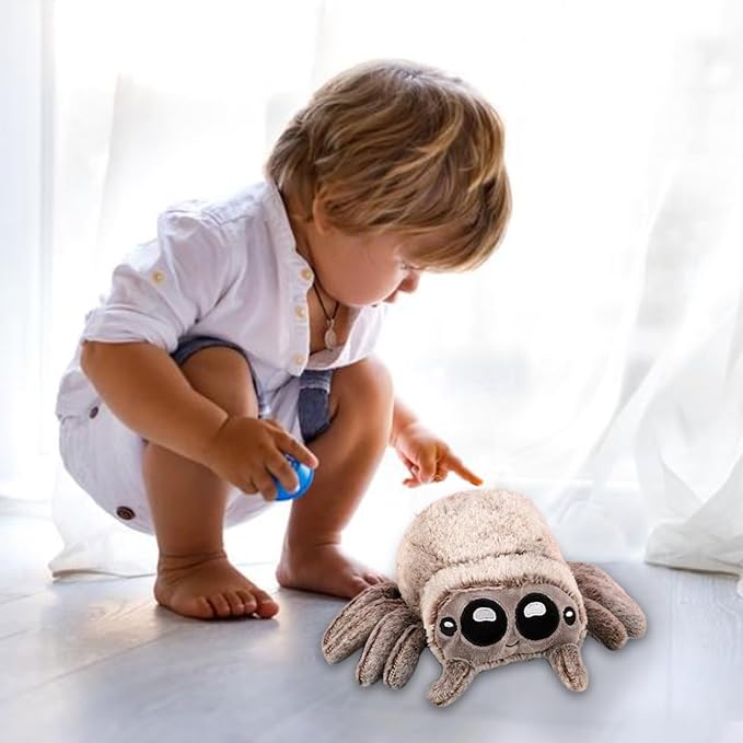 Spider Plush, 6.7 inch Cute Jumping Spider Stuffed Animal Toy Plushies (3pcs Plush)