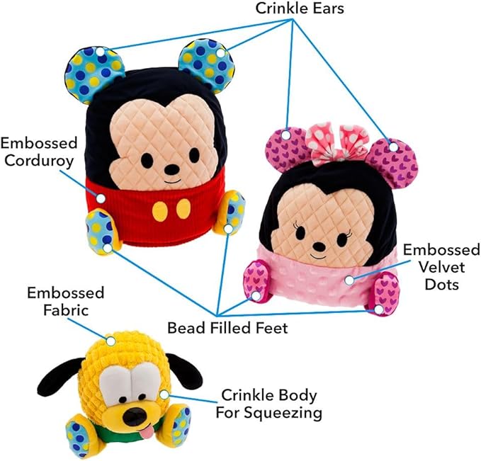 Disney Store Mickey Mouse & Friends Nesting Plush Set - Multi-Functional Toy for Tactile Learning & Play - Perfect for Kids Enthusiasts