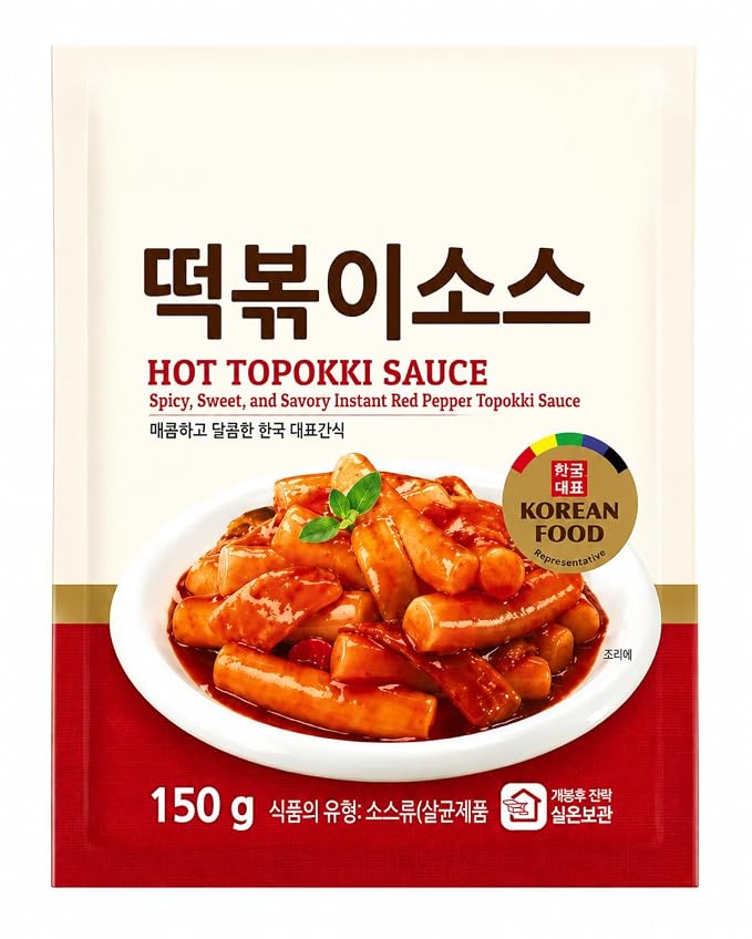 Korean Tteokbokki Sauce 5.29 oz (150g) – Sweet & Spicy Korean Rice Cake Sauce, Gochujang Style Topokki Sauce for Kimchi Fried Rice, Korean Street Food, Ramen, Noodles & Stir Fry