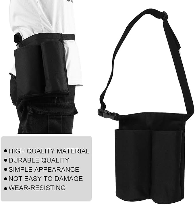 ZJchao Massage Oil Bottle Bag, Adjustable Massage Bottle Holster Massage Lotion Massage Oil Shoulder Bag, Black Hip Belt for Hiking, Running, Cycling, Traveling