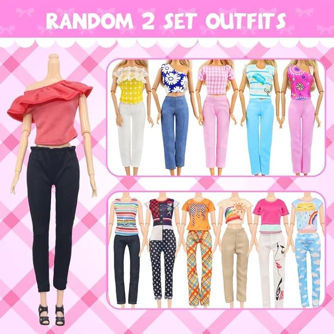 K.T. Fancy 100 Pcs Doll Clothes and Accessories 5 Wedding Gowns 10 Camisole Dress 2 Fashion Dresses 2 Tops 2 Pants 2 Bikini Swimsuits 10 Shoes 40 Hangers 17 Accessories for 11.5 inch Doll