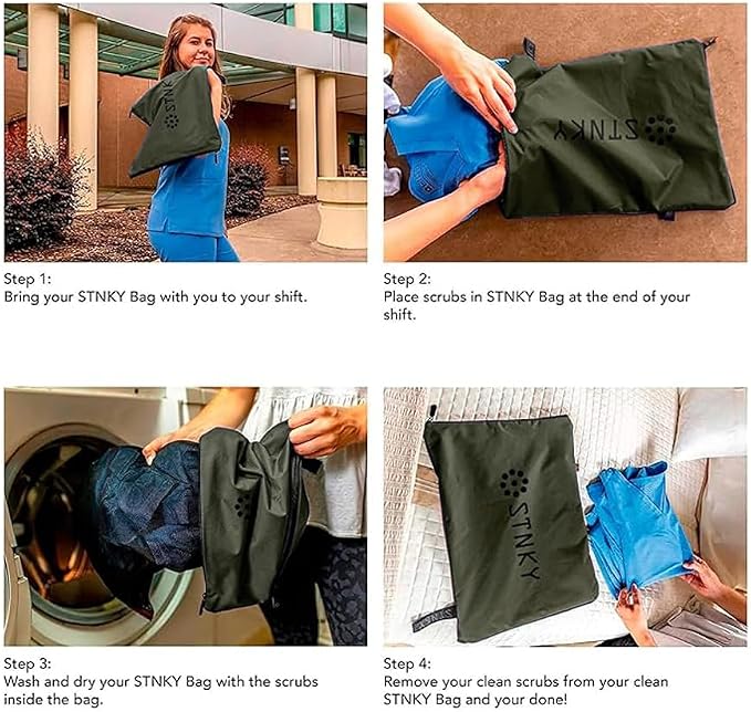 STNKY Bag Pro - Laundry Bags With Zips, Handles and Internal Mesh Bag for Travel, Yoga, Healthcare, Gym Kit, Laundry (XL, Forest Green)