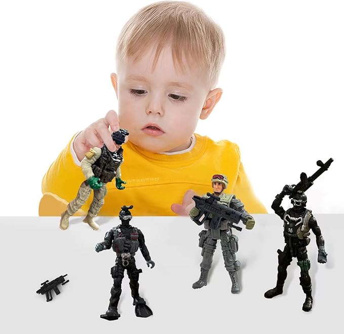 Army Men Action Figures, Army Soldiers Toys for Boy,Army Playset Military Playset with Weapons Accessories,Army Toy Christmas Gfit for Toddler 3+