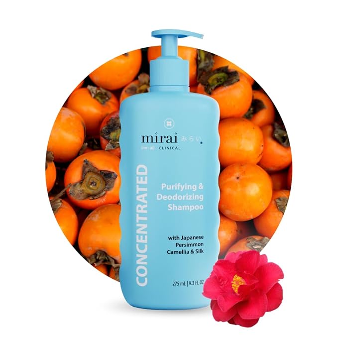 Mirai Clinical Persimmon Shampoo – Old People Smell Eliminator, Nonenal® Solution - Safe for Color-Treated and Mature Hair - Sulfate-Free, Paraben-Free, Clarifying Shampoo For Women and Men