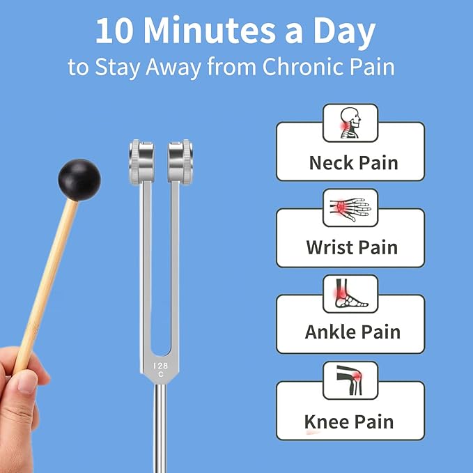 128 hz Healing Instrument, Aranovia 128 hz - Healing Tuning Fork, Perfect for Chakra Healing, Sound Therapy, and Meditation — Ideal Gift Choice
