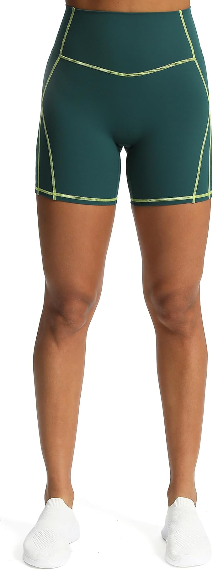 Aoxjox Lexi Lined Workout Biker Shorts for Women Tummy Control High Waisted Exercise Athletic Gym Running Yoga Short 6"