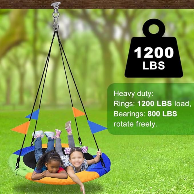 BeneLabel 2Pack Swing Hanger with Bearing Swivel 800LB Capacity Stainless Steel Aerial Silks Ceiling Mount Bracket Hammock Hardware for Swings, Hanging Chair, Aerial Hoop, Heavy Bag, Yoga Swing