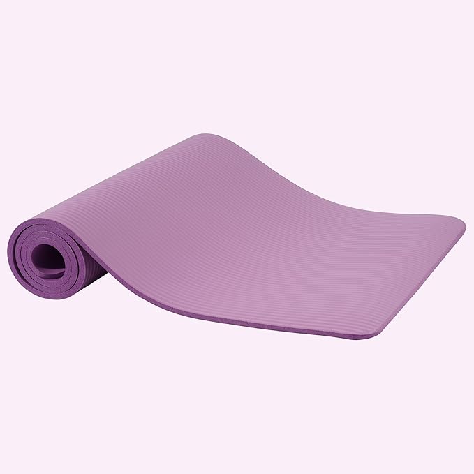 Peekabu 1 or 1/2 Inch Yoga Mat Thick Exercise Workout Mat with Extra Carry Strap Non-slip Fitness Mat Gym Pilates Mat for Stretching & Floor Home Workout Outdoor Training