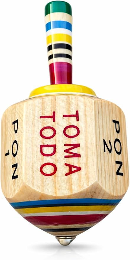 Toma Todo Pirinola – Mexican Spinning Top Drinking Game – Wooden Pirinola for Parties, Cinco de Mayo, Adult Game Night (Small)