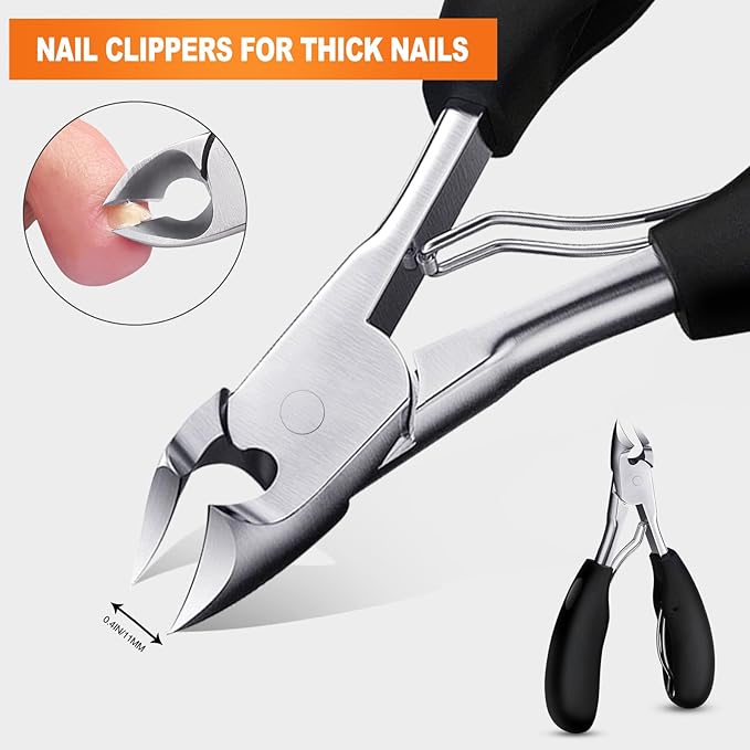 Toenail Clippers for Seniors Thick Toenails, Podiatrist Toenail Clippers, Professional Nail Clippers, Ergonomic Non-Slip Long Handle, Toe Nail Clippers for Men Women Elderly
