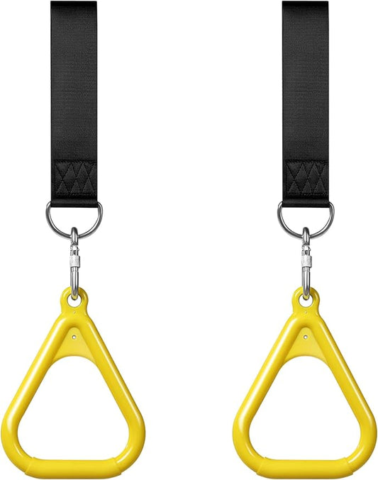 LadyRosian Trapeze Bar Swing Monkey Bars Hanging Ninja Rings Warrior Slackline Obstacle Course Kits for Kid Playground Equipment Accessories (Yellow)